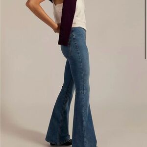 Free People Denim Penny Pull On Blue Flare Jeans